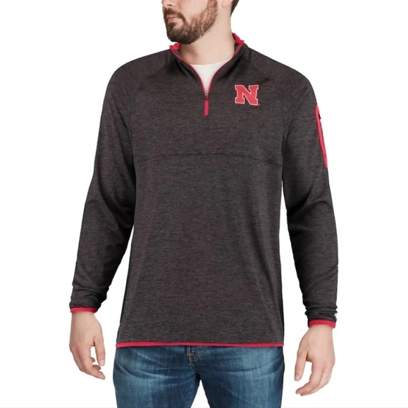 Nebraska Huskers Colosseum Black Red Amnesia 1/4-Zip Pullover Men's Medium NWT - Picture 3 of 9